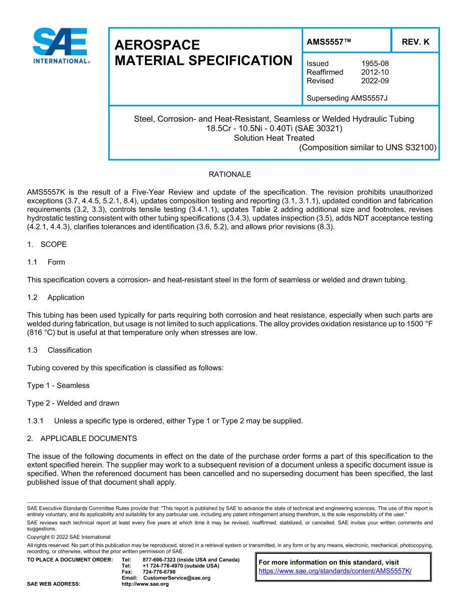 SAE AMS5557K:2022