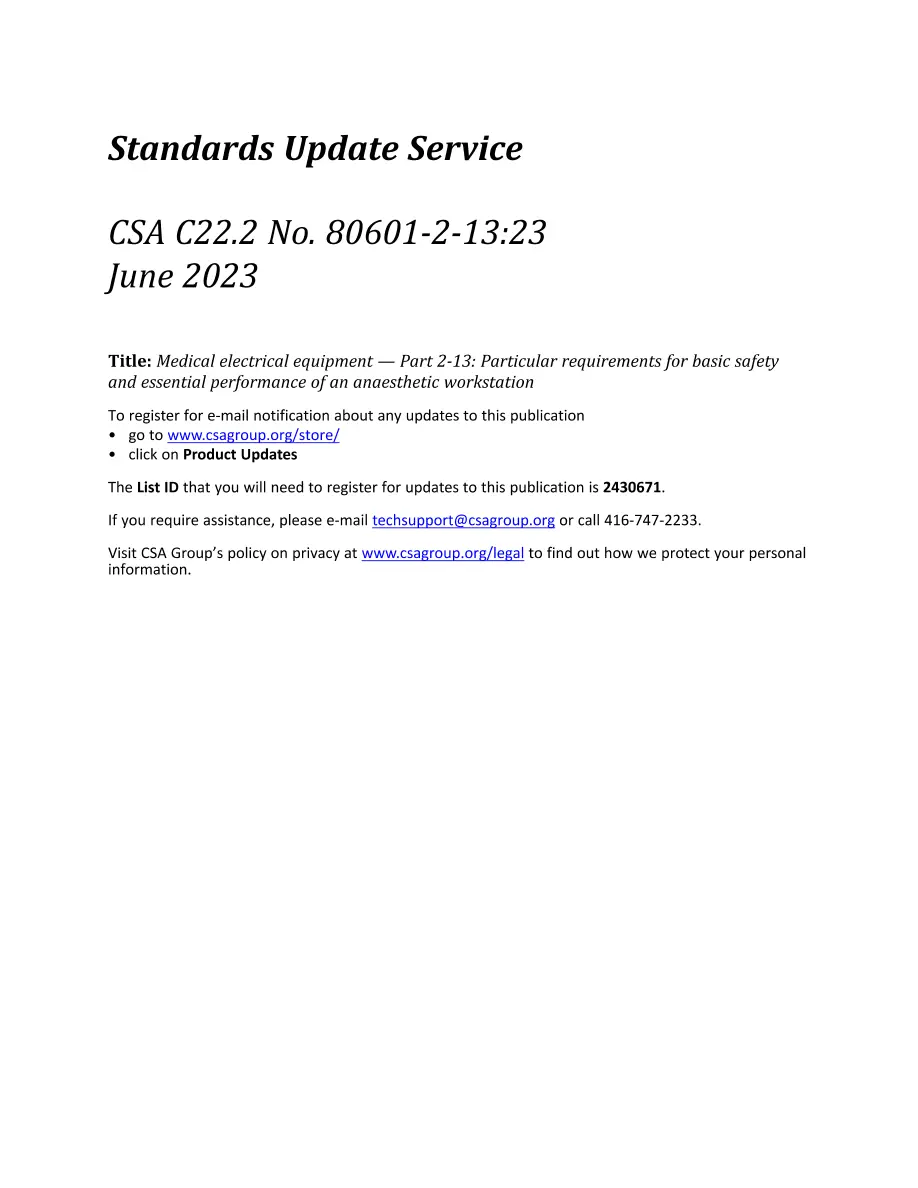 CSA C22.2 NO. 80601-2-13:23