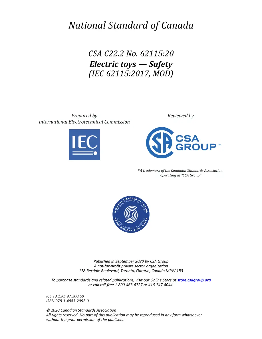 CSA C22.2 NO. 62115:20