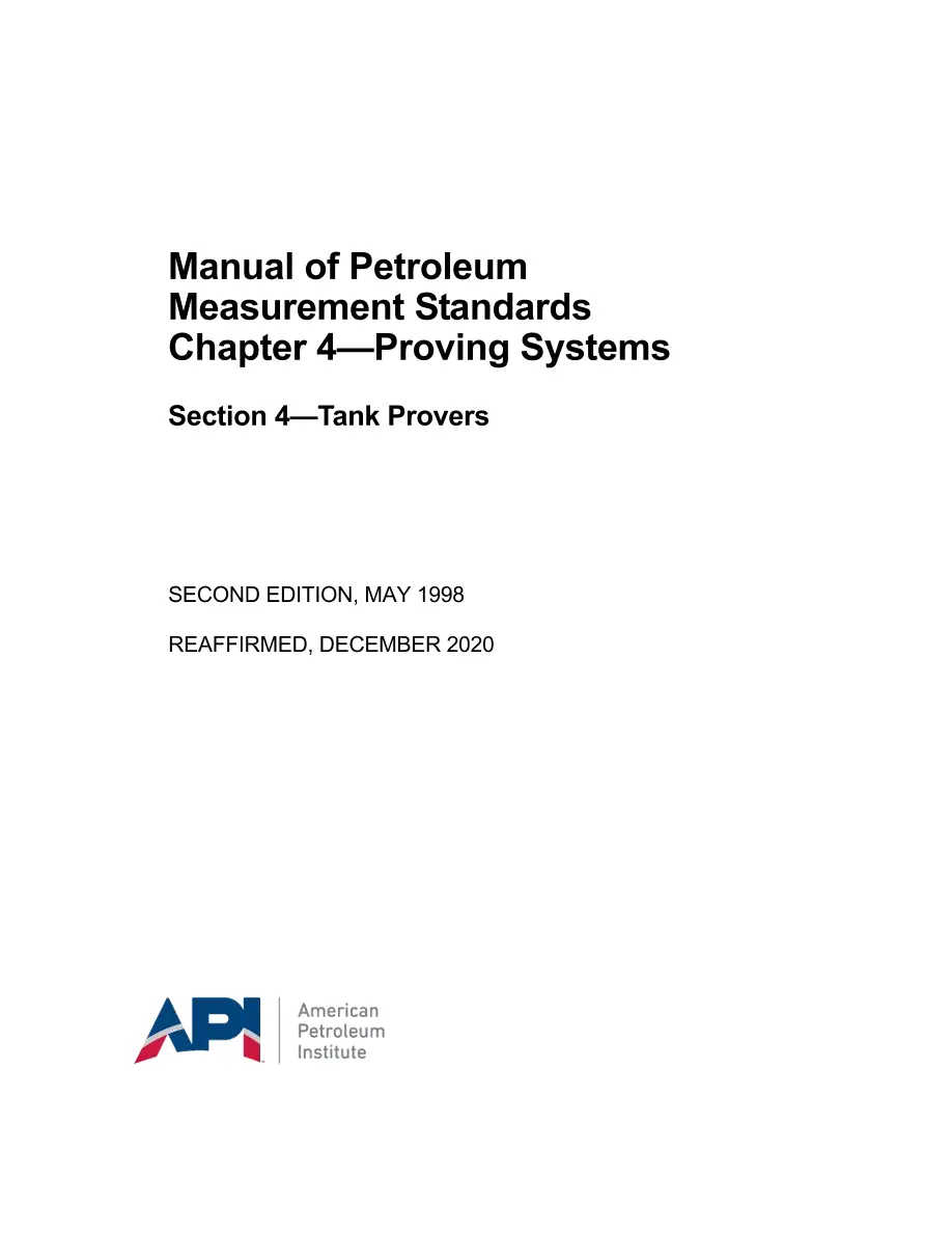 API MPMS Chapter 4.4 (R2020)