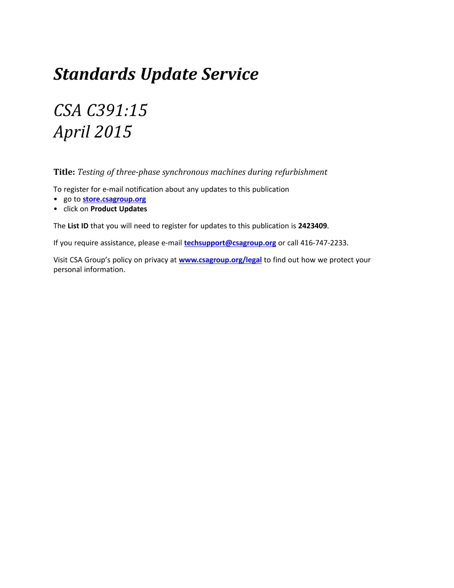 CSA C391:15 (R2020)