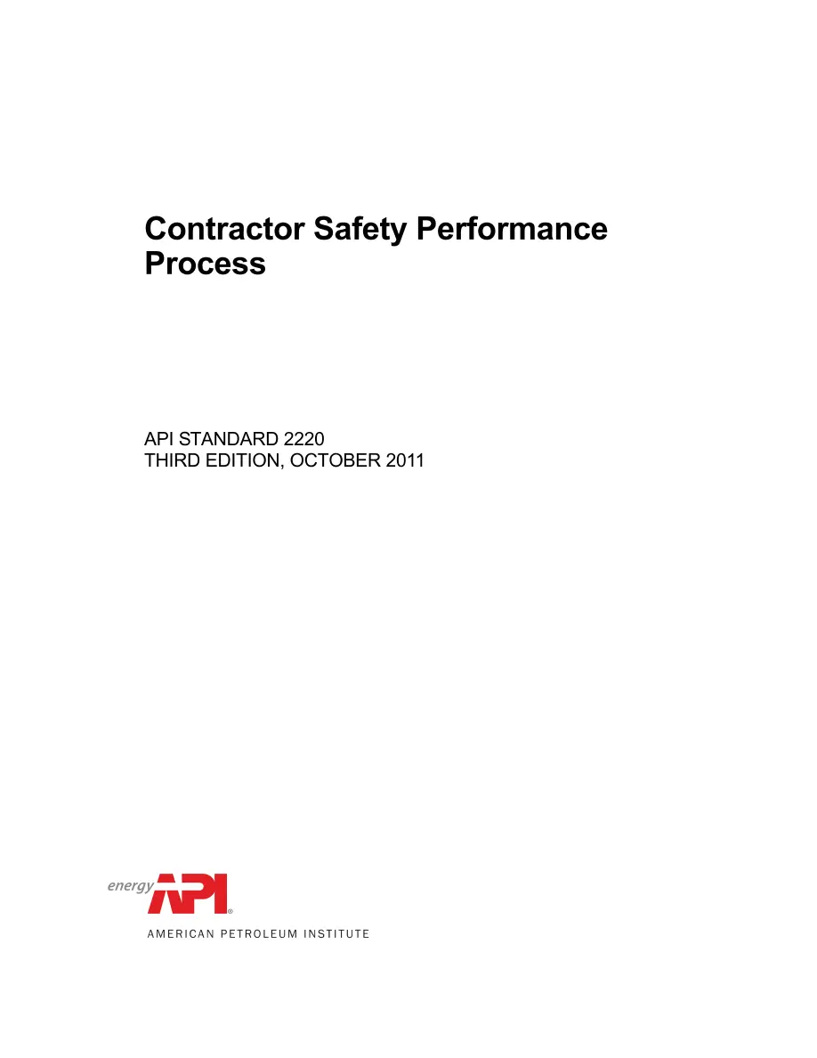 API Std 2220 Third Edition