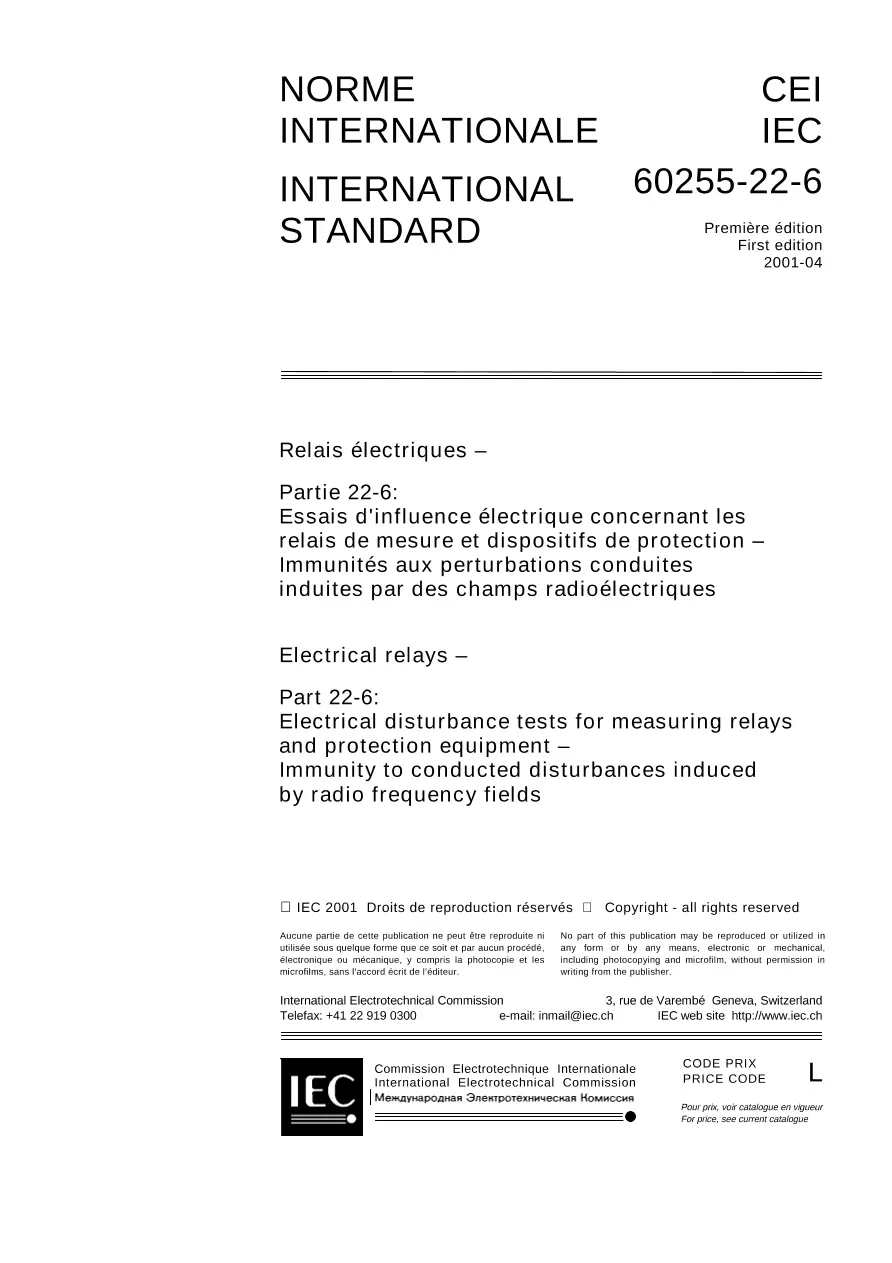 IEC 60255-22-6 Ed. 1.0 b:2001