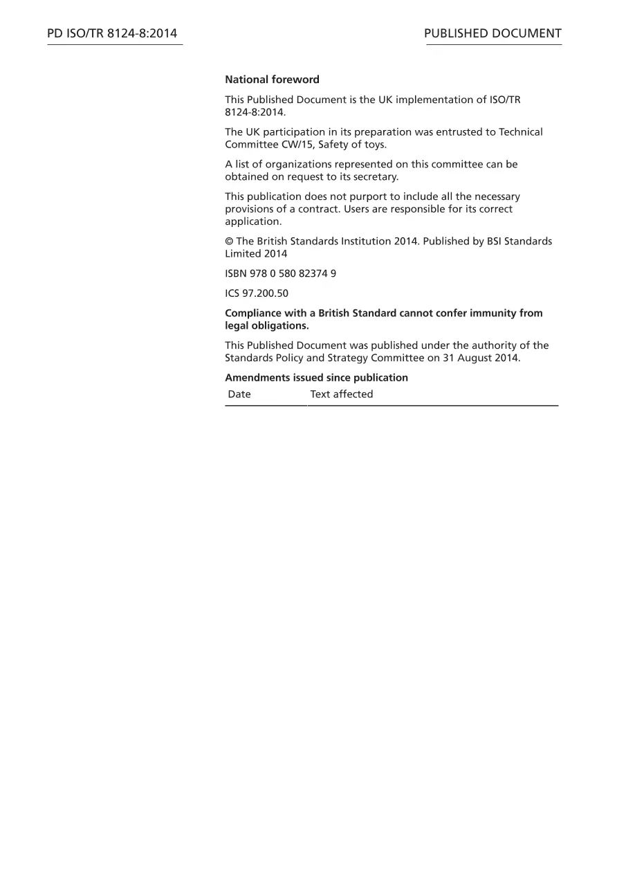 BS PD ISO/TR 8124-8:2014