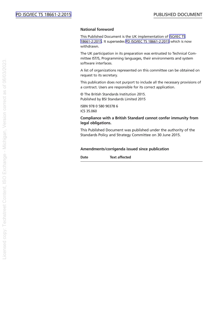 BS PD ISO/IEC TS 18661-2 JUNE:2015