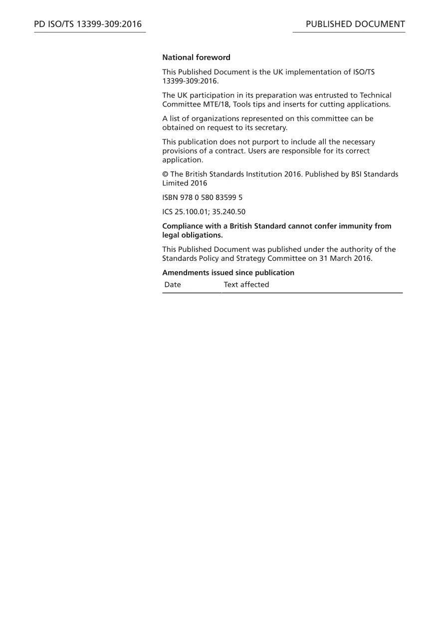 BS PD ISO/TS 13399-309:2016