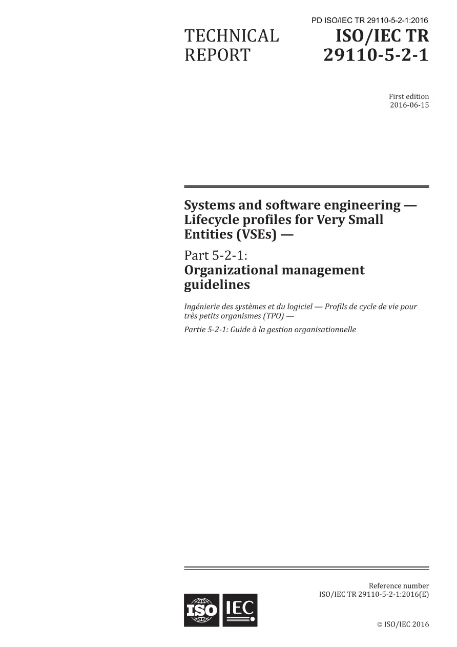 BS PD ISO/IEC TR 29110-5-2-1:2016