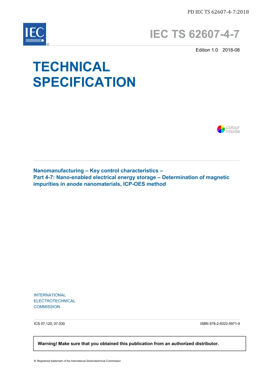 BS PD IEC TS 62607-4-7:2018