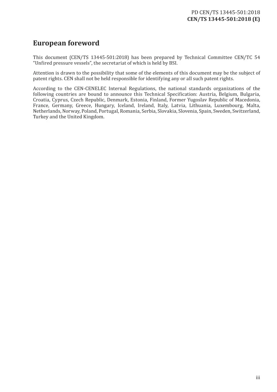 BS PD CEN/TS 13445-501:2018