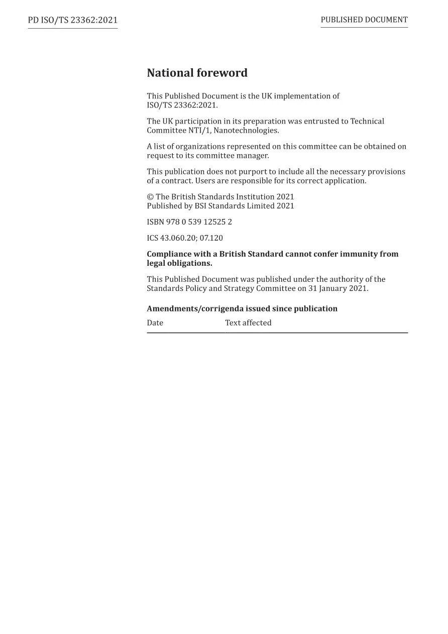 BS PD ISO/TS 23362:2021