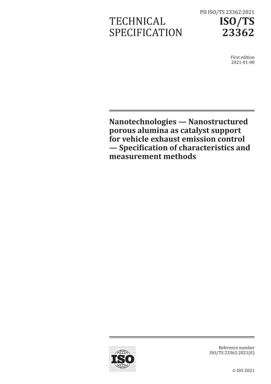 BS PD ISO/TS 23362:2021