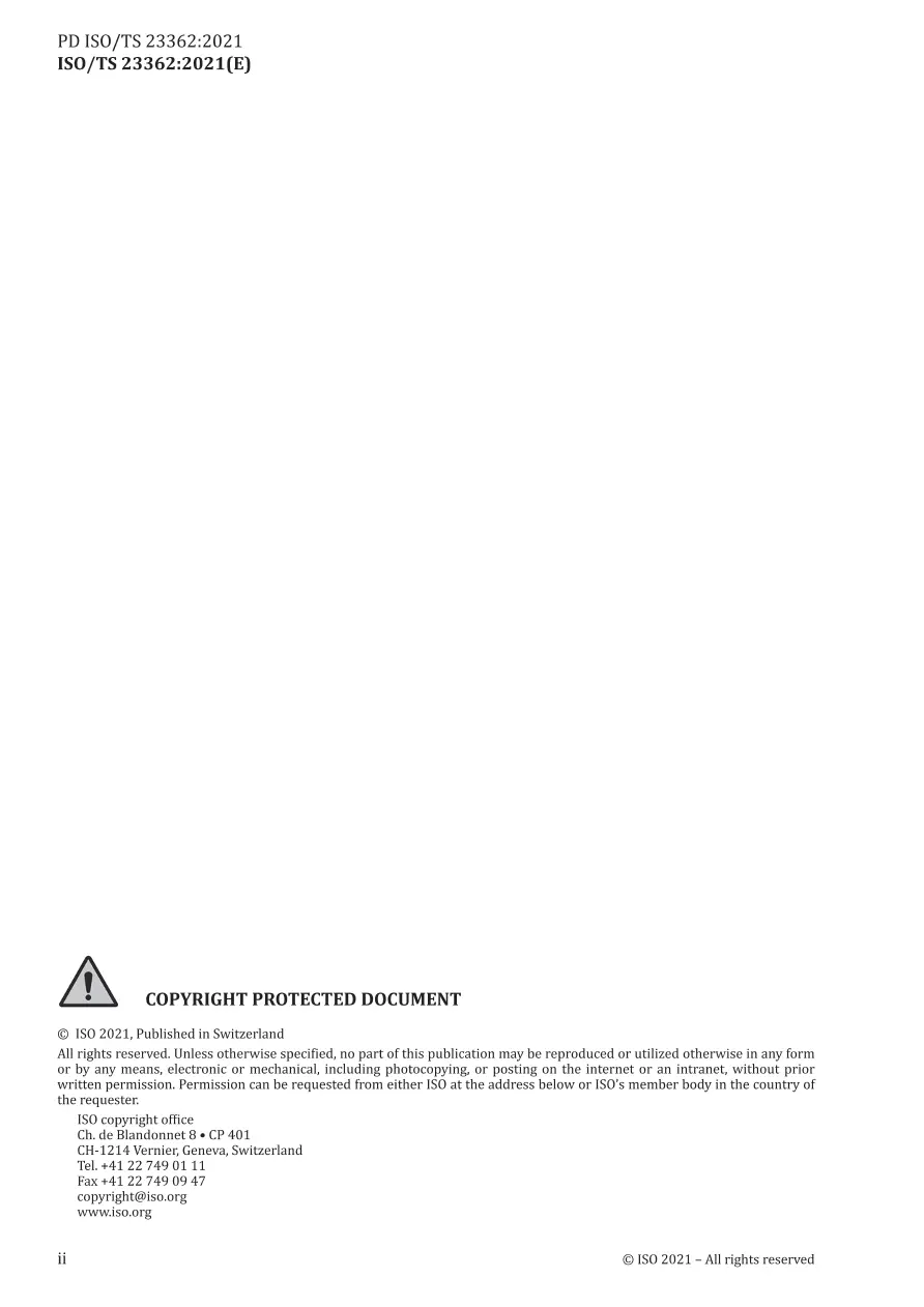 BS PD ISO/TS 23362:2021