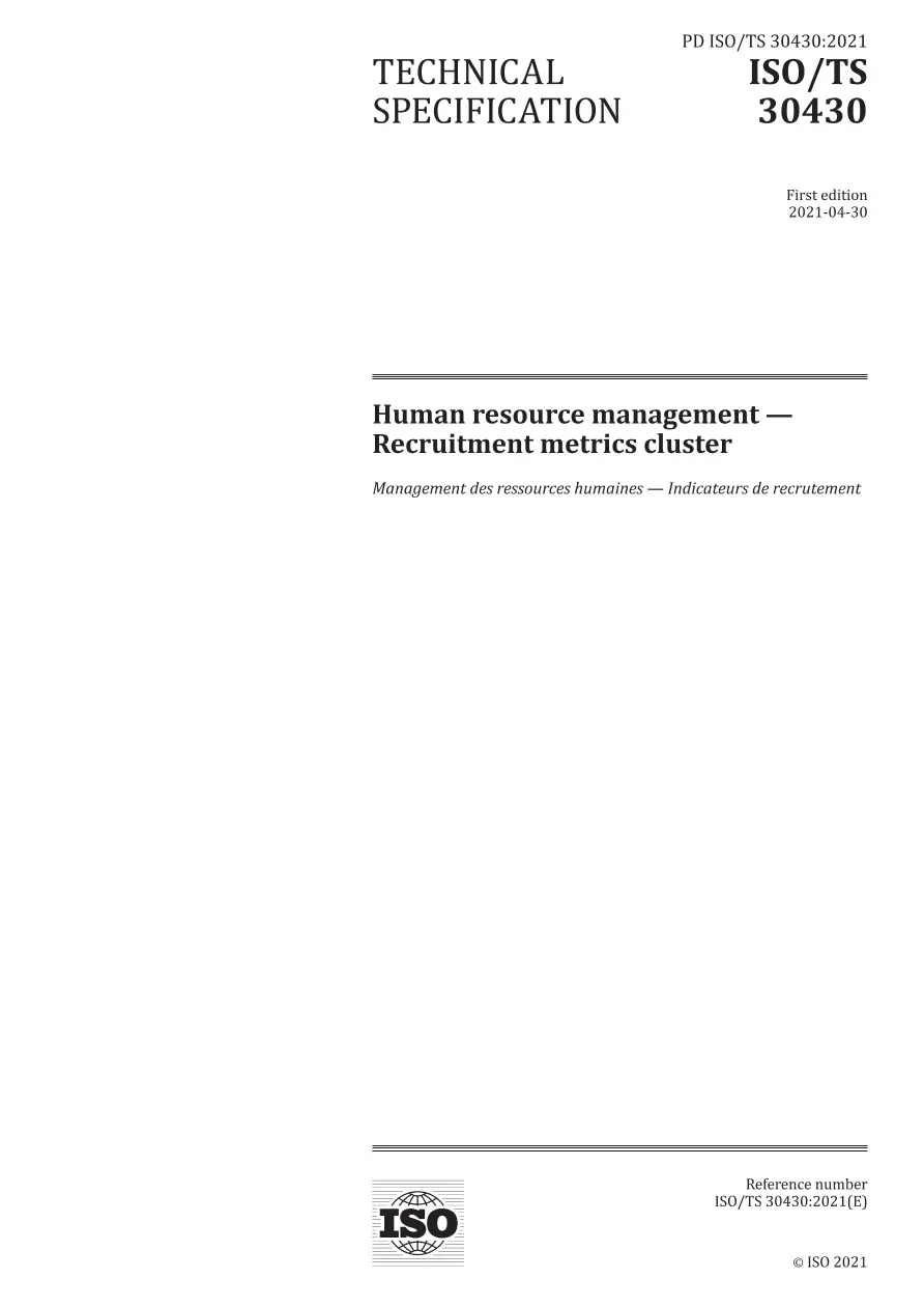 BS PD ISO/TS 30430:2021