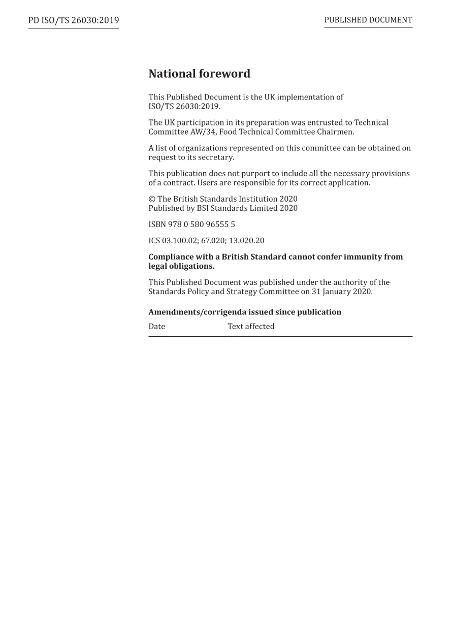 BS PD ISO/TS 26030:2019
