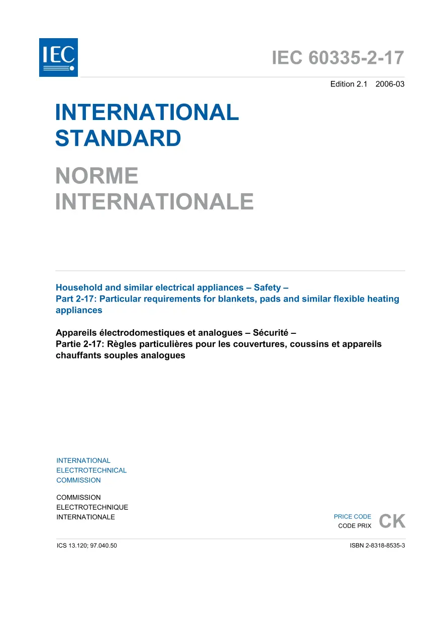 IEC 60335-2-17 Ed. 2.1 b:2006