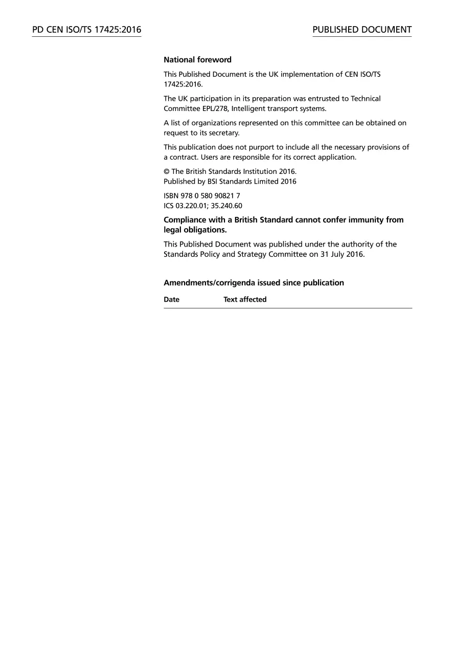 BS PD CEN ISO/TS 17425:2016
