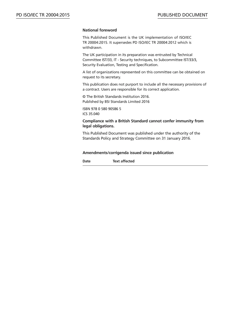 BS PD ISO/IEC TR 20004:2015