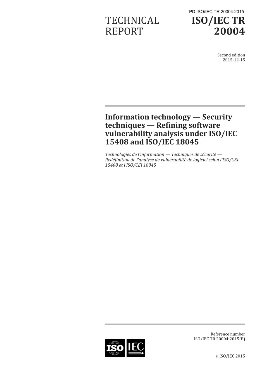 BS PD ISO/IEC TR 20004:2015