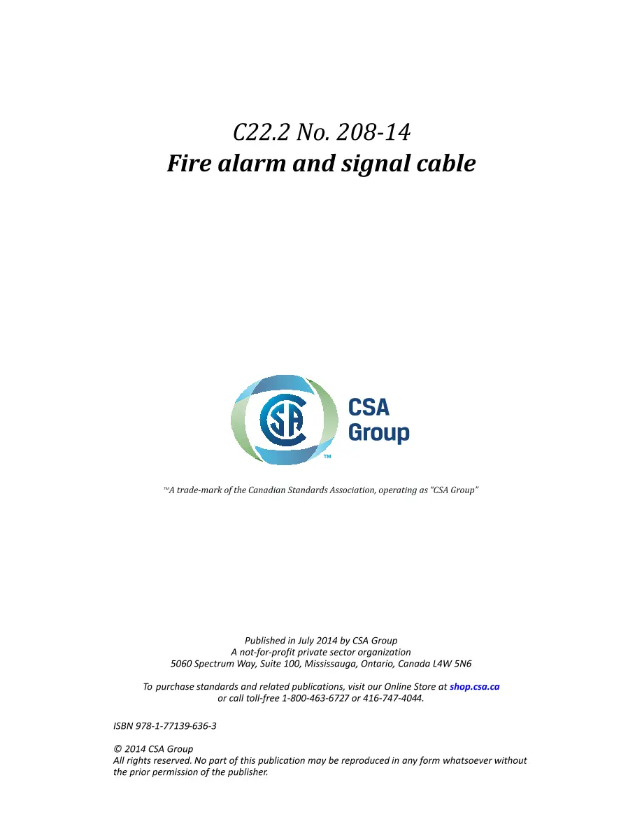 CSA C22.2 NO. 208-14