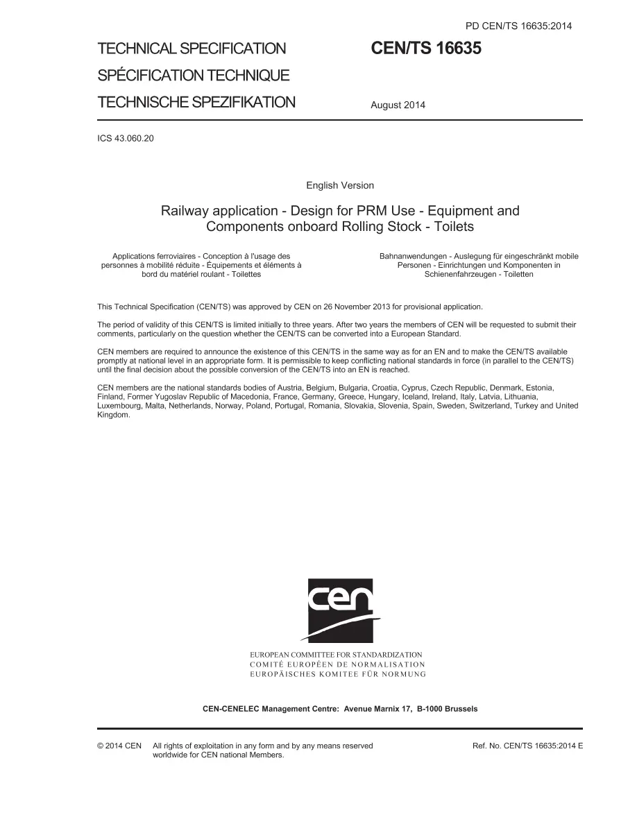 BS PD CEN/TS 16635:2014
