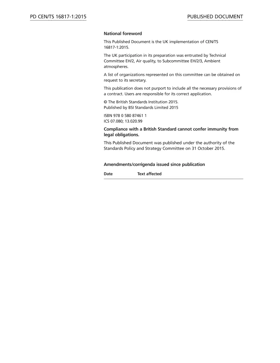 BS PD CEN/TS 16817-1:2015