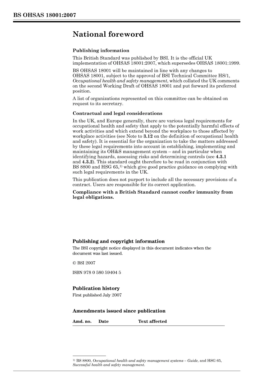 BS OHSAS 18001:2007
