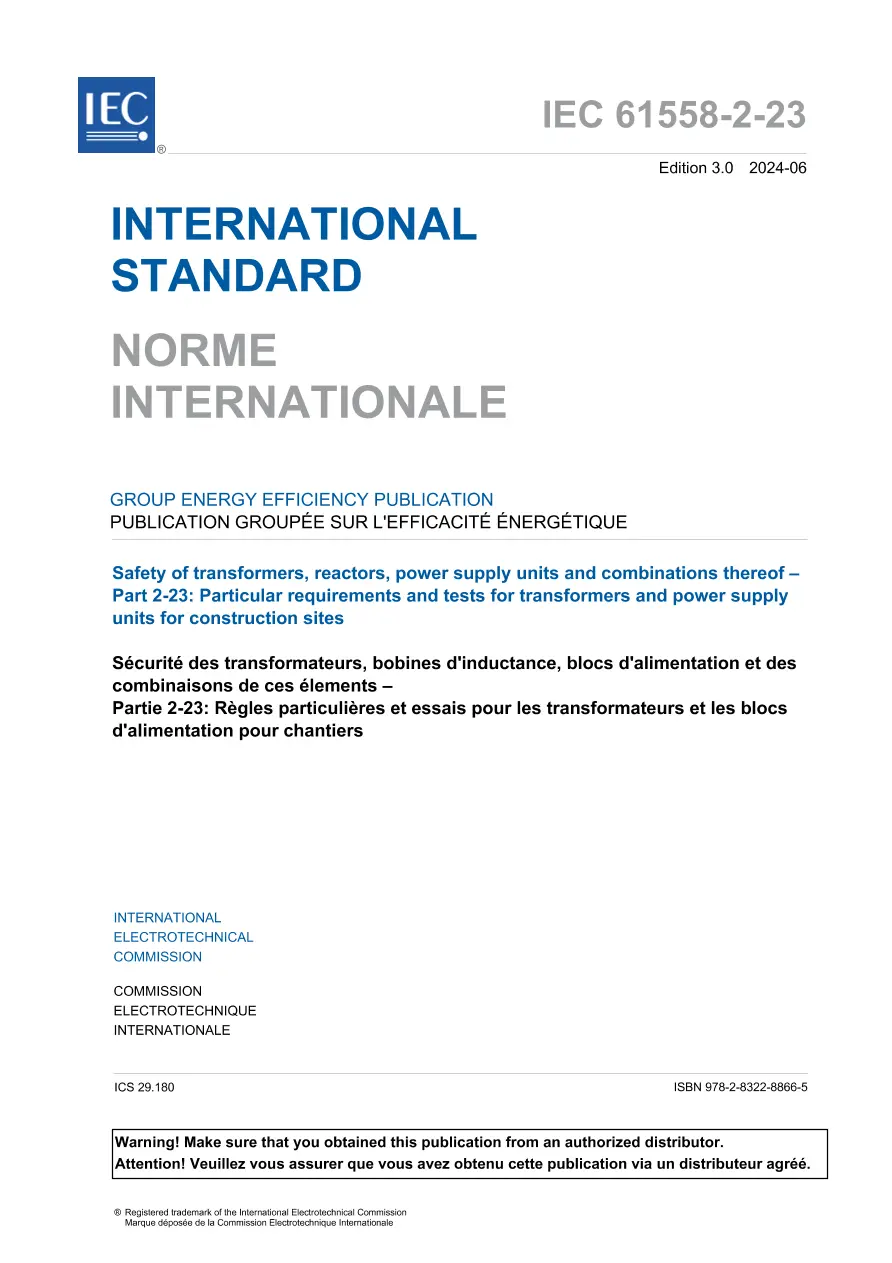 IEC 61558-2-23 Ed. 3.0 B:2024