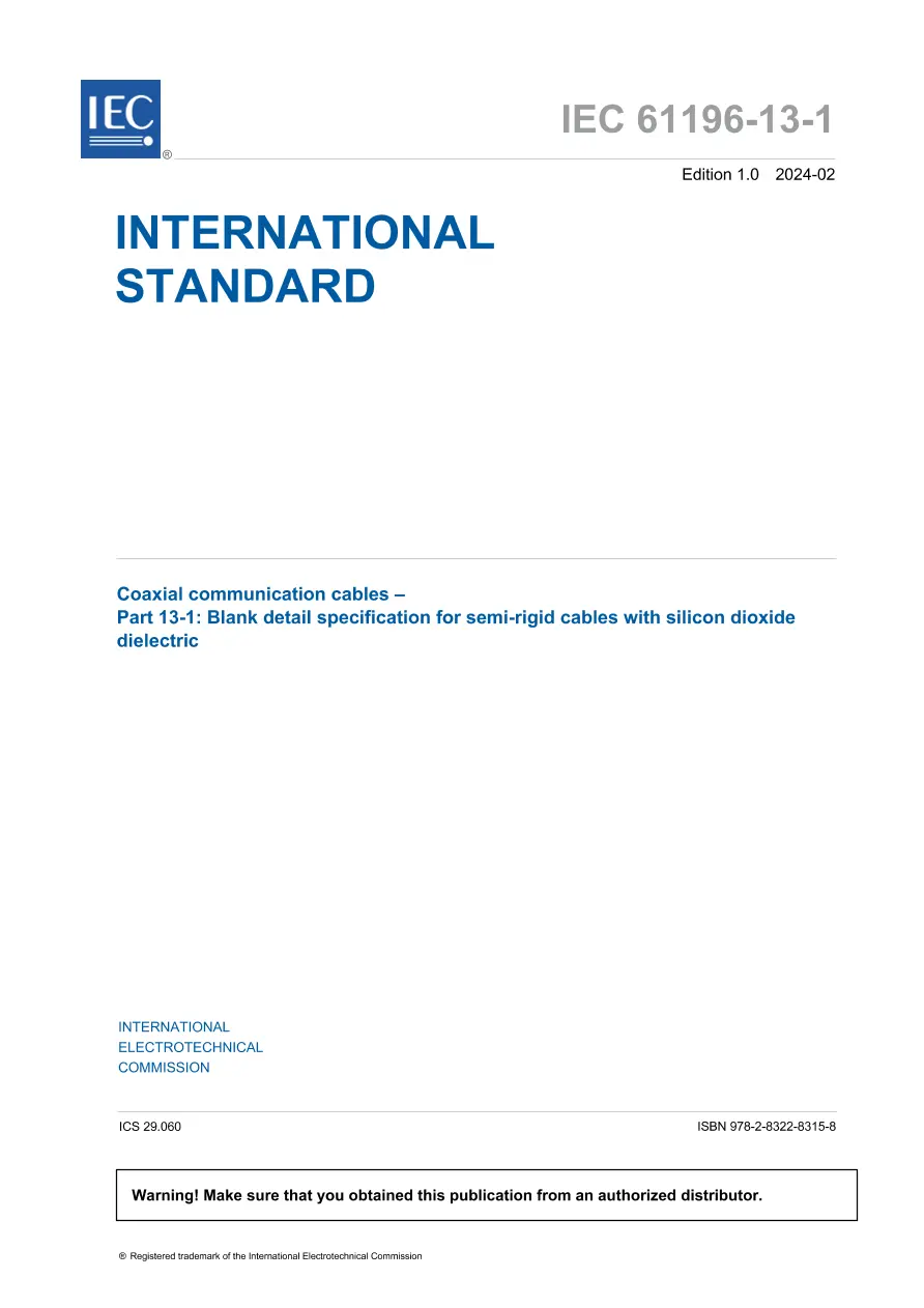 IEC 61196-13-1 Ed. 1.0 en:2024