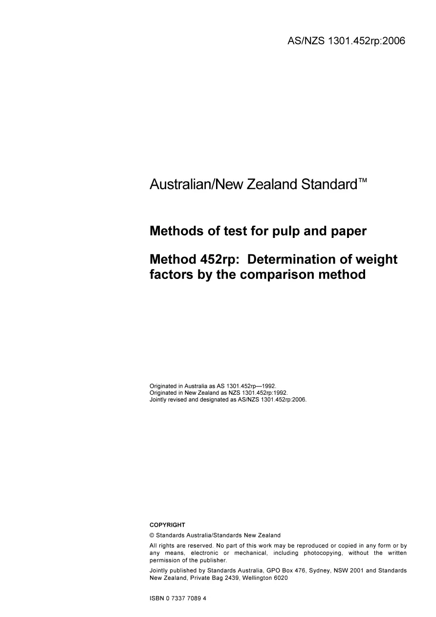AS/NZS 1301.452RP:2006
