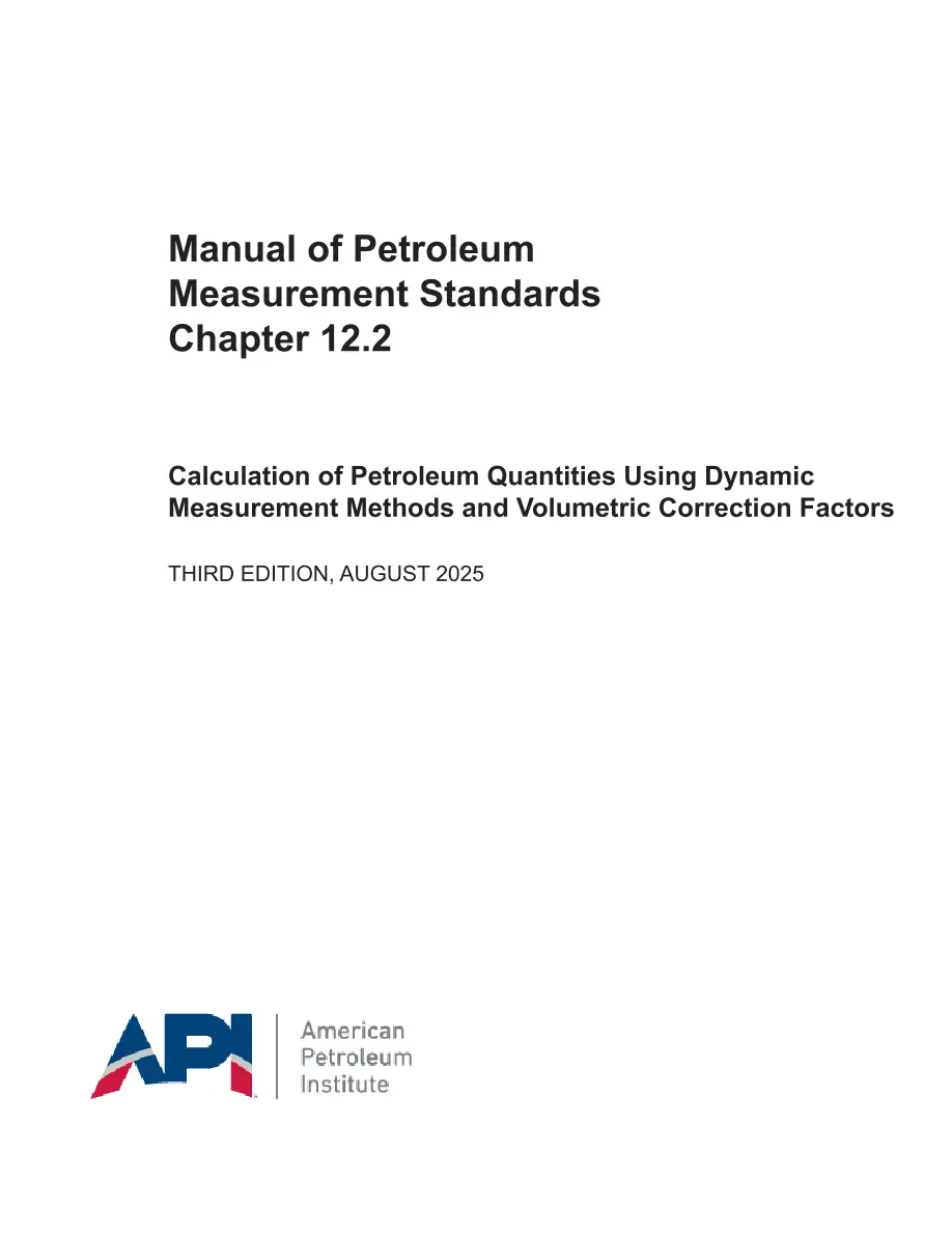API MPMS Chapter 12.2:2025