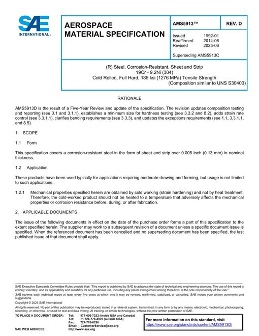 SAE AMS5913D:2025