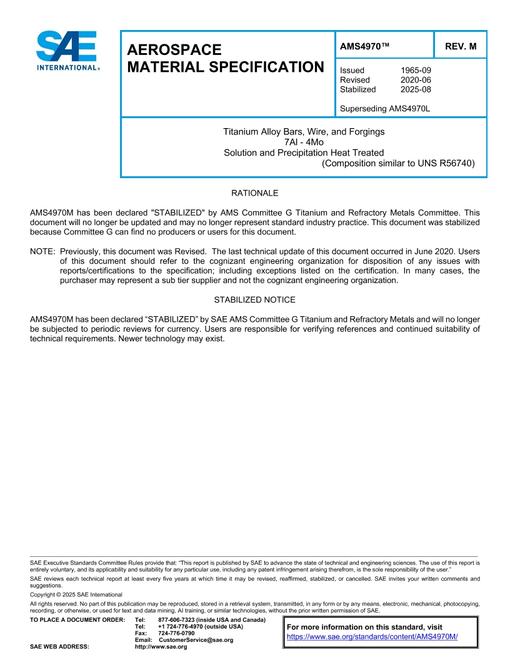 SAE AMS4970M:2025