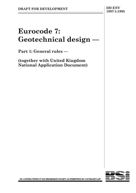 BS DD ENV 1997-1:1995