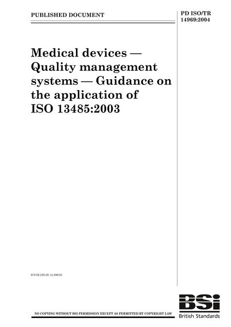 BS PD ISO/TR 14969:2004