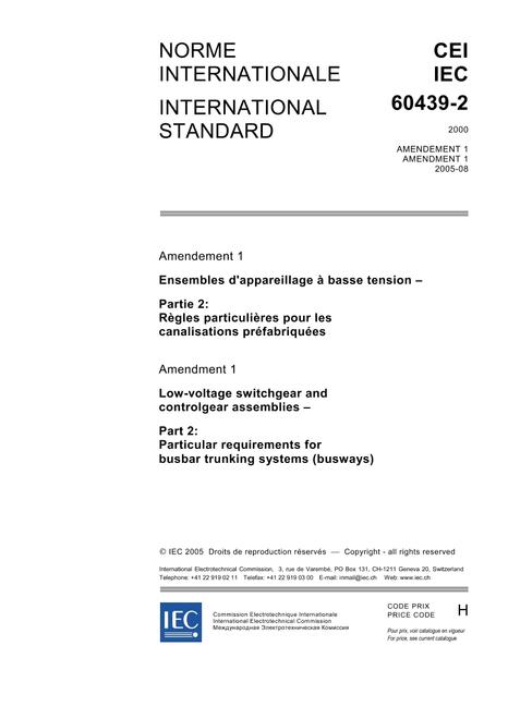 IEC 60439-2 Amd.1 Ed. 3.0 b:2005