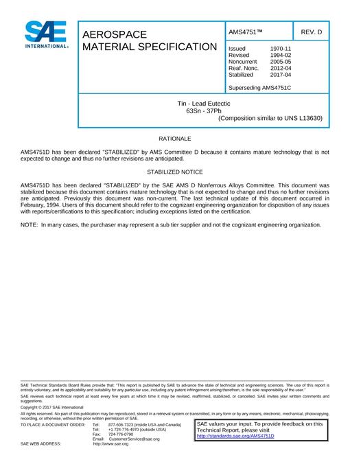 SAE AMS4751D
