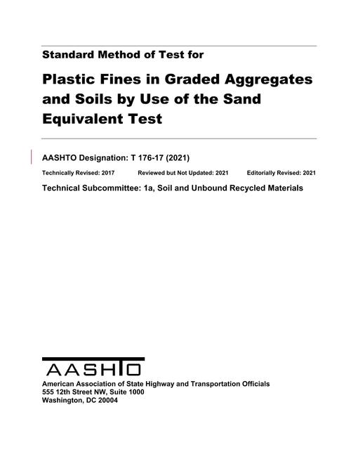 AASHTO T 176-17 (2021)