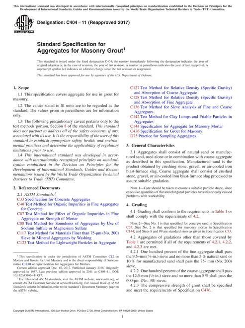 ASTM C404-11(2017)