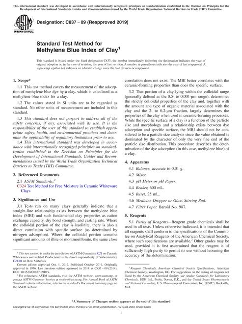 ASTM C837-09(2019)