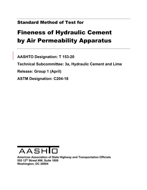 AASHTO T 153-20