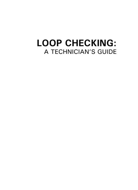 Loop Checking - A Technician's Guide