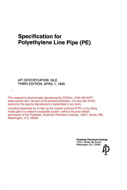 API 15LE:1995