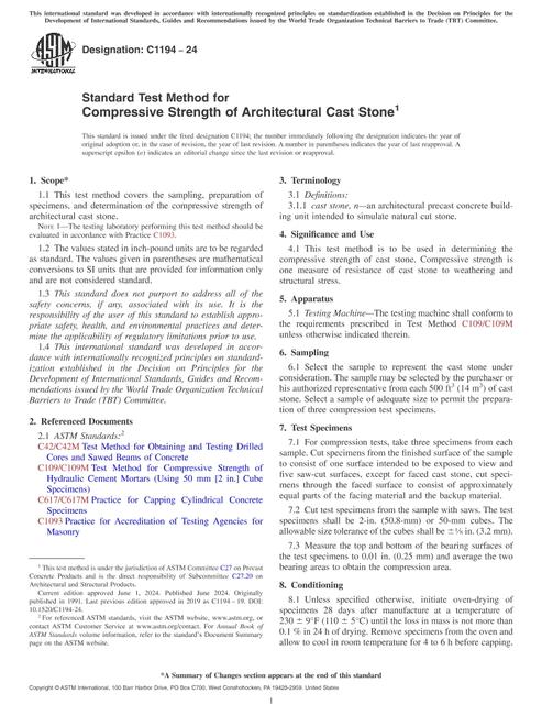 ASTM C1194-24