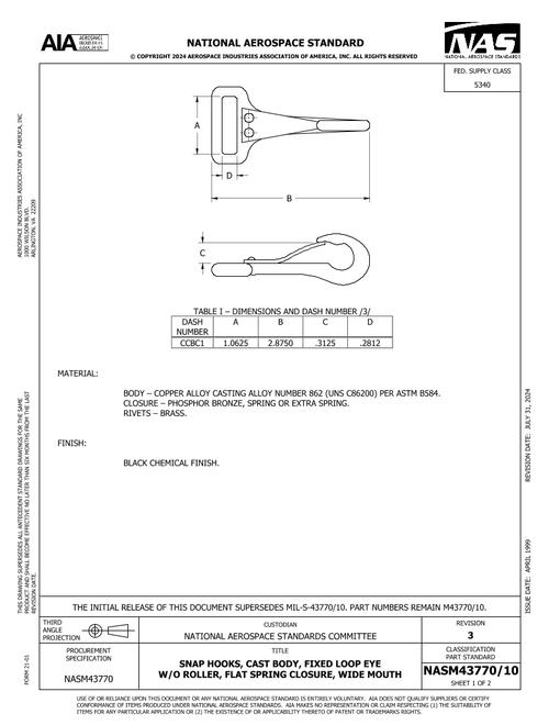 AIA NASM43770/10