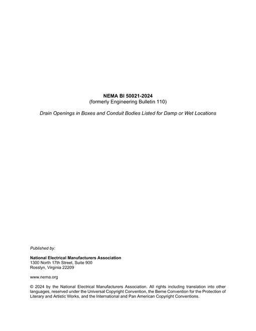 NEMA BI 50021-2024
